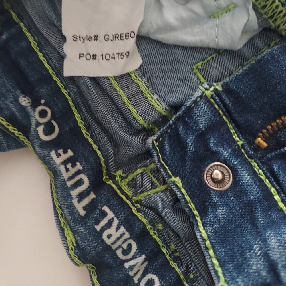 Cowgirl Tuff Girls Jeans Adjustable Waist Elastic Aztec Reboot Embroidered Sz 8 - Picture 3 of 9